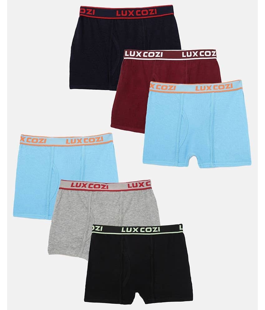 Lux Cozi Pack of 6 Boys Cotton Blend Trunks ( Multicolor )
