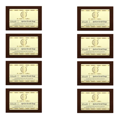 Khadi Natural Apricot Scrub Soap Combo Pack Of 8 – 125gm Each