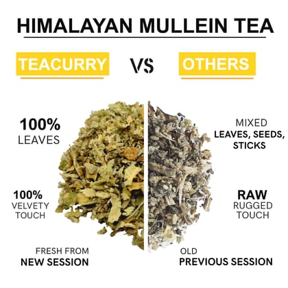 TEACURRY Himalayan Mullein Tea (1 Month Pack, 30 Tea Bags) - Helps with Asthma, Lung Detox, Immunity and Easy Sleep