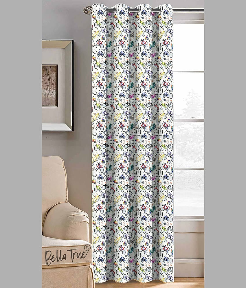 BELLA TRUE Abstract Printed Semi-Transparent Eyelet Curtain 5 ft ( Pack of 1 ) - Multicolor
