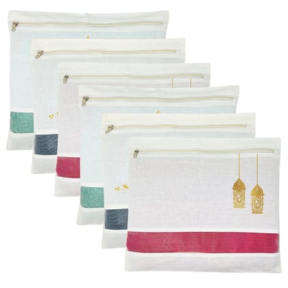 IVillage Cotton Saree Covers Pack of 6 White