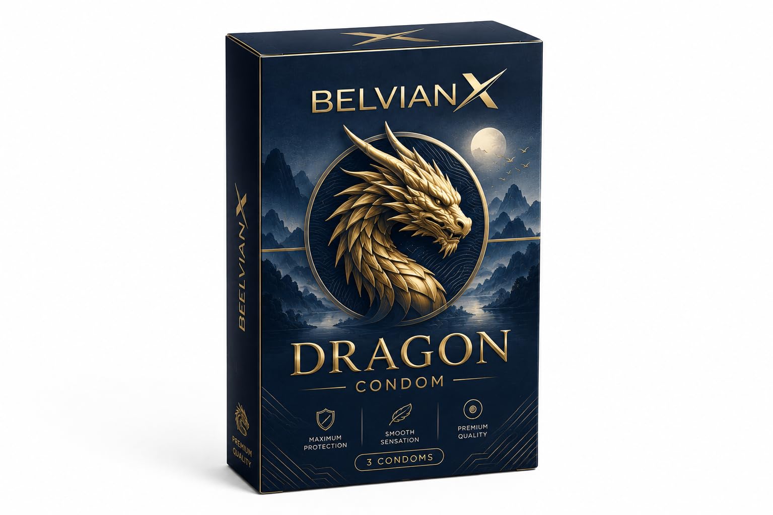 BelvianX Big Extra Size Dragon Imported Condom for Man | Extra Time | Long-lasting | ultra thin | (Pack of 1) (6 inch)