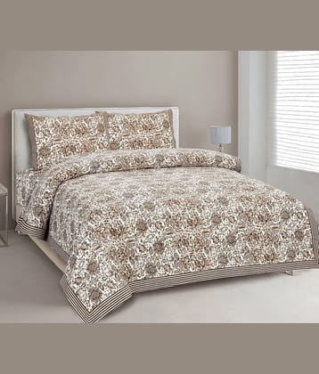 CLOTHORO Cotton 1 Double King Bedsheet with 2 Pillow Covers ( Multicolor )