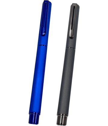 auteur Grey & Blue Velvet Finish Metal Roller Ball Pens Luxury Executive Pen Set for Professionals 0.5mm Fine Tip Refillable Premium Gift Pen for Corporate & Personal Use (Pack Of 2, Blue Ink)