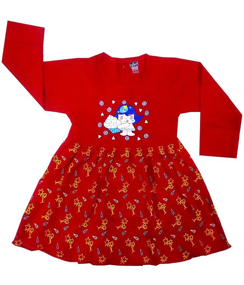 INFANT Baby Girls 100% Cotton Frocks ( Red )