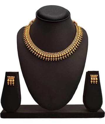 ROFARWORD Gold Brass Necklace Set ( Pack of 1 )