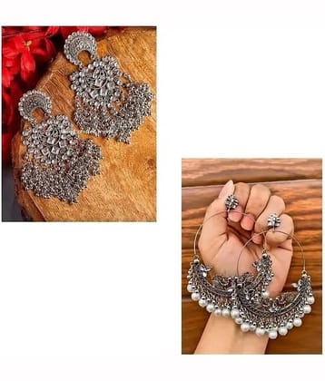 Samridhi DC Silver Drop Earrings ( Pack of 2 )