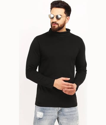 Leotude Pack of 1 Cotton Blend Regular Fit Men's T-Shirt ( Black )
