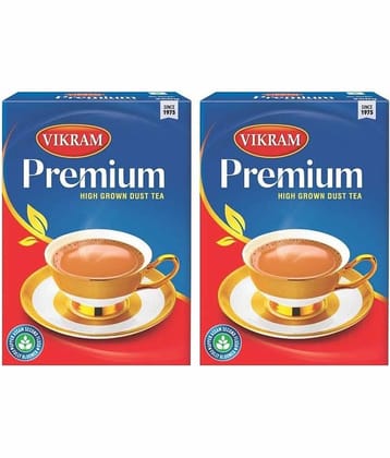 Vikram Premium Dust Tea | High Grown Dust Tea | Blend of Upper Assam's second flush & fully bloomed tea leaves with muscatel taste (250g, Box of 2) - 500g