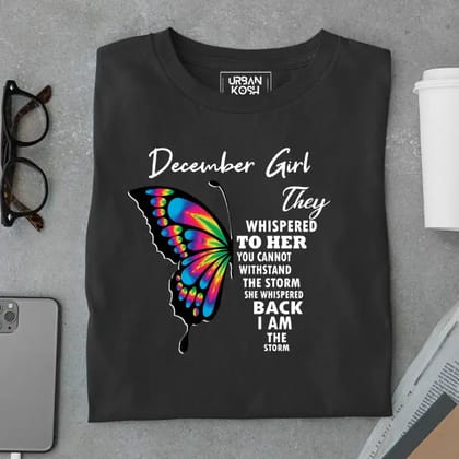 December Girl Exclusive Premium Birthday T-shirt for Women-Black / S