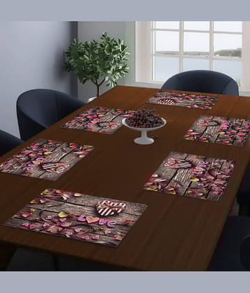 PVC Graphic Rectangle Table Mats (45 cm x 30 cm) Pack of 6 - Multi