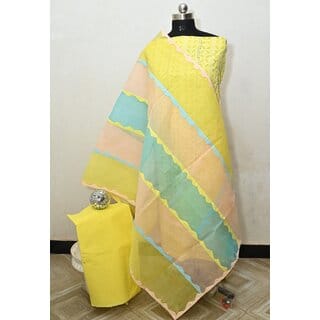 Yellow Handcrafted Ladies Suit Material