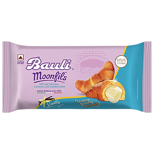 Bauli Moonfils - Vanilla, Centre Filled Puff Rolls, Italian Recipe, Soft & Delicious, 50 g