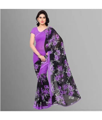 ANAND SAREES Georgette Printed Saree With Unstitched Blouse Piece ( Multicolor )