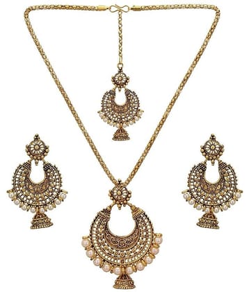 Bhagya Lakshmi Alloy Brown Contemporary Contemporary/Fashion Antique Necklaces Set