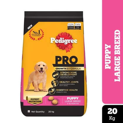 Pedigree PRO Puppy (3 to 18 Months) Large Breed Dry Dog Food 20kg Pedigree PRO Puppy (3 to 18 Months) Large Breed Dry Dog Food 20kg
