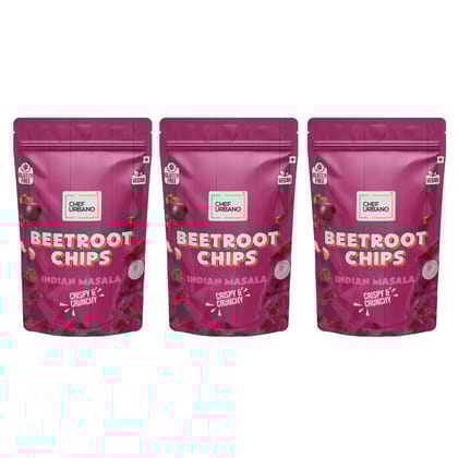 Chef Urbano Combo Chips Beetroot Indian Masala Pouch 80 Gms Pack Of 3