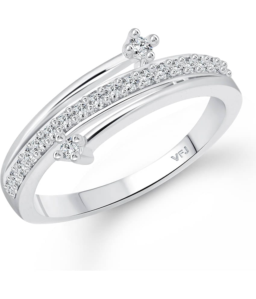 Vighnaharta  Beauty Craft (CZ) Rhodium  Ring - (  VFJ1592FRR7 )