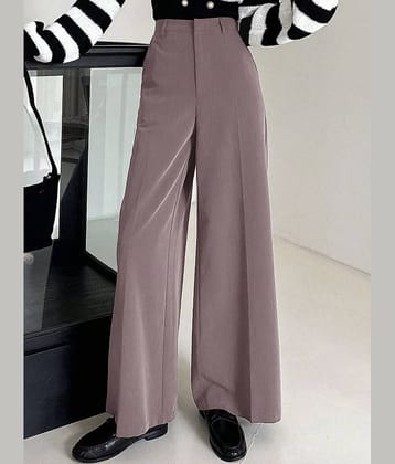 kotty Women Rayon Blend Casual Trousers ( Brown )