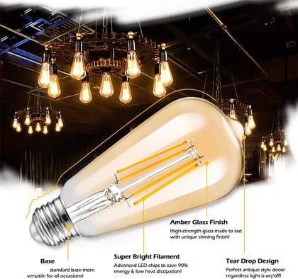 SPARKWORLD 4W Halogen Bulb Pack of 3 | Warm White | Clear Glass | Decorative Pin Type Bulb | Size: 4watt | Colour: Yellow