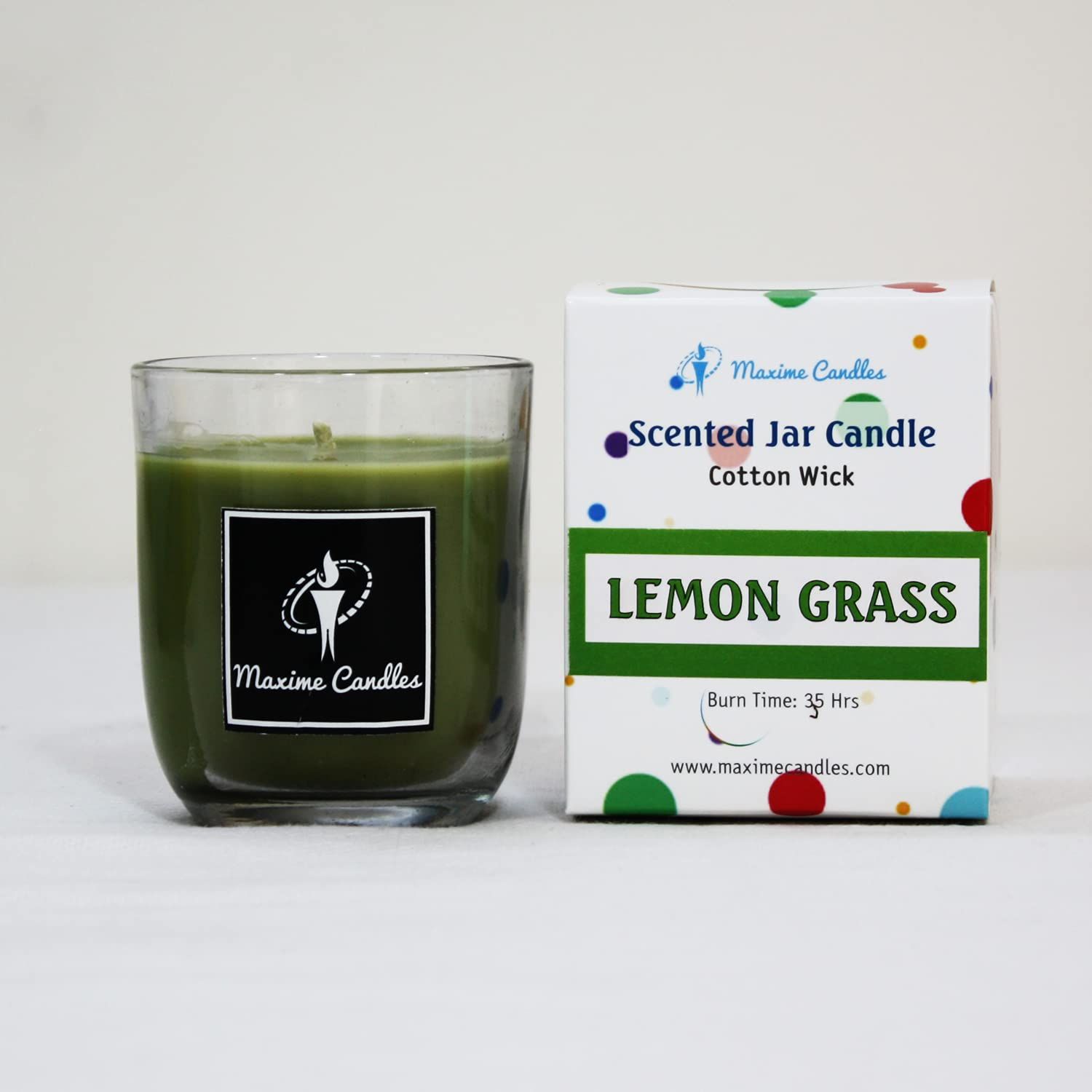 LemonGrass Fragranced U Shaped Glass Jar Scented Candle
