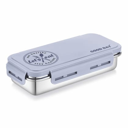 Good Day Passion Stainless Steel Lunch Box with Airtight Lid for School Kids and Office Executives (1 Piece, Gray) , (600ml+150ml) Good Day Passion Stainless Steel Lunch Box with Airtight Lid for School Kids and Office Executives (1 Piece, Gray) , (600ml+150ml)