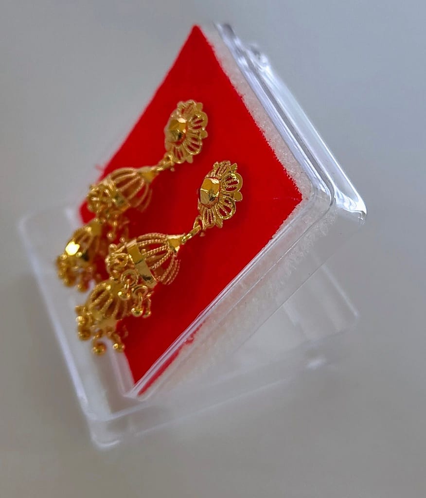 Gold Plated Traditional Indian Jhumka Earrings