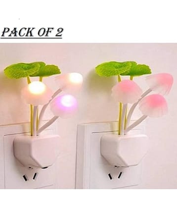 Sleek Fancy Mushroom Shape Changing Night Light/Lamp with Sensor (Glows only in Dark) Night Lamp Multi Night Lamp Assorted - Pack of 1