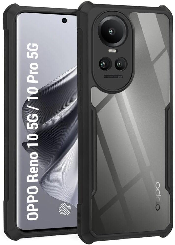 PLUGTECH Slim Shockproof Case | Matte Black Soft | Drop Protection | Precise Cutouts | Premium Mobile Cover for Oppo Reno 10 Pro