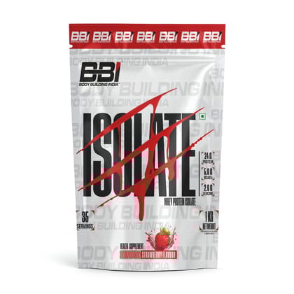 Body Building India BBI ISOLATE Whey Protein Isolate-1 Kg / Strawberry
