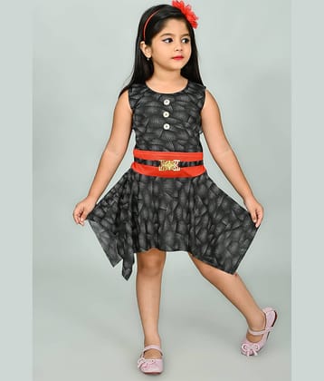 JCT DRESSES Crepe Frock For Girls ( Pack of 1 , Black )