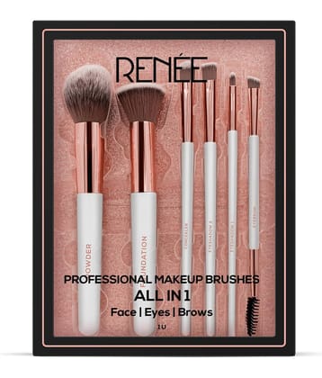 RENEE All In 1 Professional Makeup Brushes Combo Set Soft, Durable & Easy Use, Pack of 6
