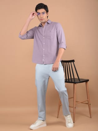 Purple Vertical Stripes 100% Cotton Shirt-2XL / Purple