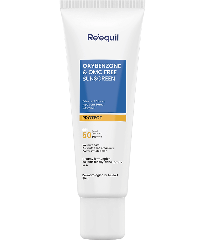 Re'equil Oxybenzone Free Sunscreen Spf 50 For Oily, Acne Prone Skin 50gm ( Pack of 1 )