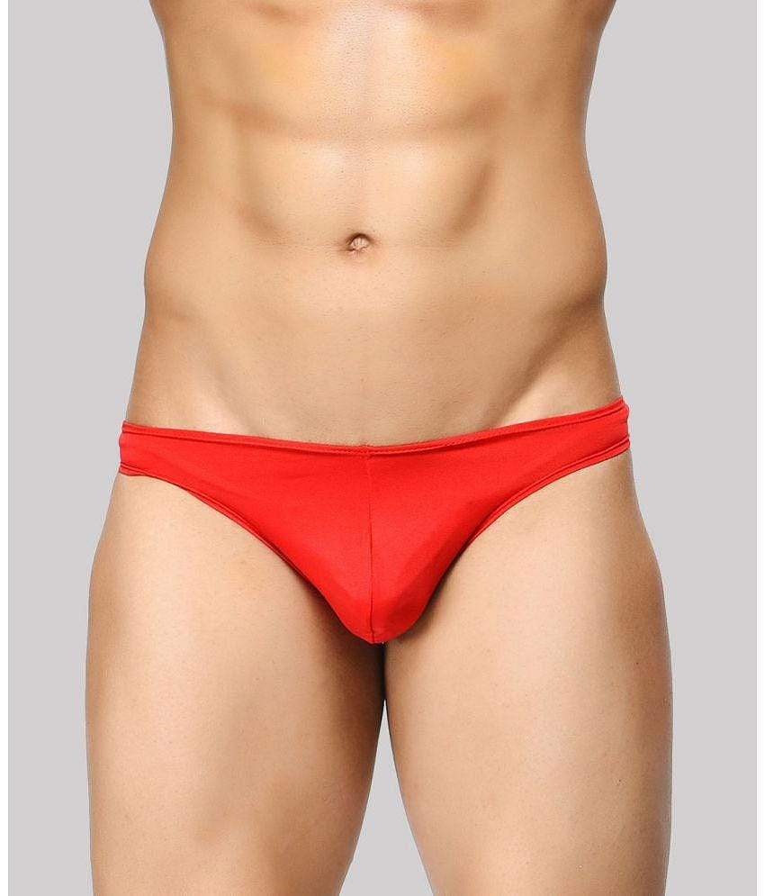 BASIICS By La Intimo - Red BCSSS01 Polyester Mens Briefs ( Pack of 1 ) - None