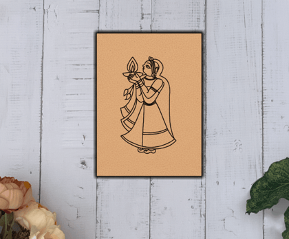 Dbeautify's DIY Traditional Woman with Diya Painting Dbeautify's DIY Traditional Woman with Diya Painting