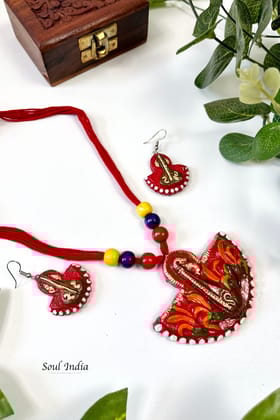 Handmade Terracotta Warli Art Jewellery Set