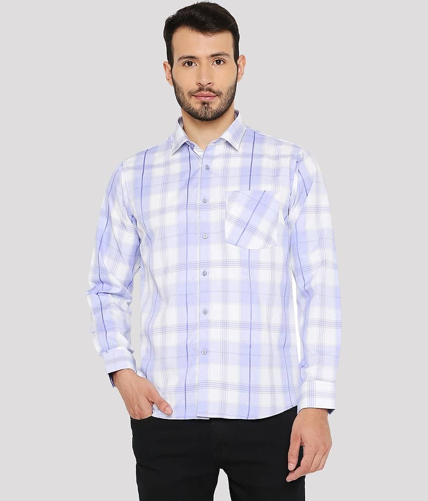 Maharaja - Blue Cotton Blend Slim Fit Men's Formal Shirt ( Pack of 1 )