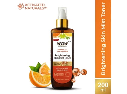 WOW Vitamin C Skin Mist Toner With Lemon And Orange Essential Oil, Witch Hazel, Aloe Vera Extracts - For All Skin Types  200ml