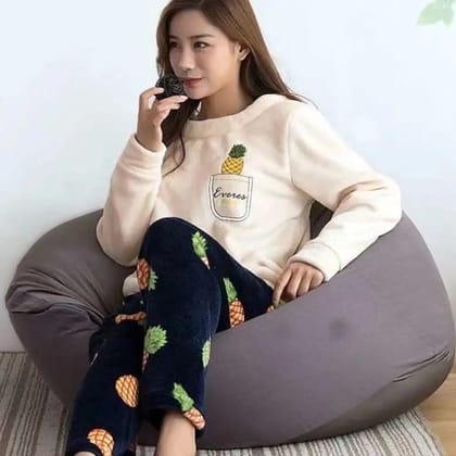 Imported Winter Nightsuite Heavy Stuff Dress for Girls-S