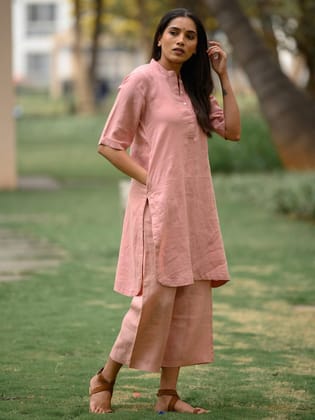 Plain Pink Co-ord Set-S