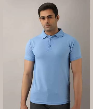 SKYRISE Pack of 1 Cotton Blend Slim Fit Solid Half Sleeves Men's Polo T Shirt ( Turquoise )