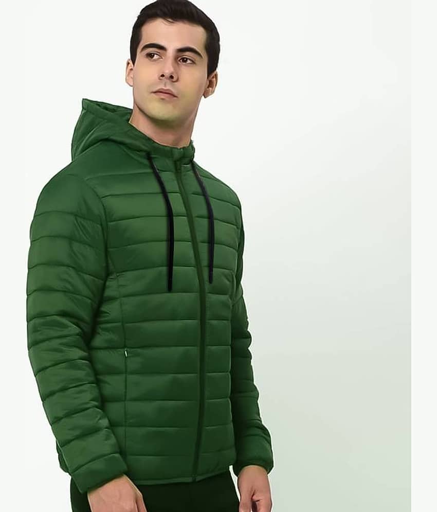 Gjshop Polyester Men's Puffer Jacket - Green ( Pack of 1 )