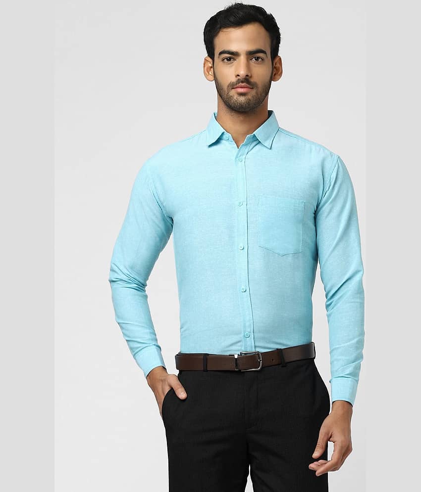 DESHBANDHU DBK - Turquoise Cotton Regular Fit Men's Formal Shirt ( Pack of 1 )