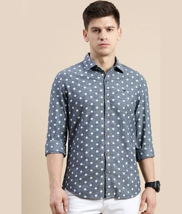 Showoff Cotton Blend Regular Fit Printed Full Sleeves Men's Casual Shirt - Blue ( Pack of 1 )