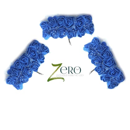 Bunch of 36 Pcs Hand Made Foam Flower Small - Blue Color