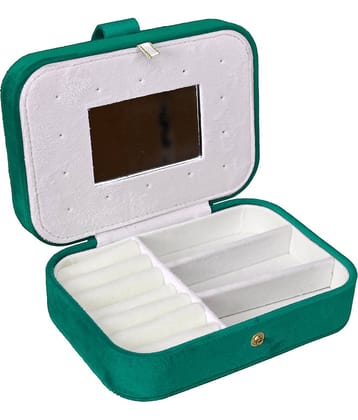 Jewellery Organiser PU Leather Zipper Portable Storage Box with Divider Container