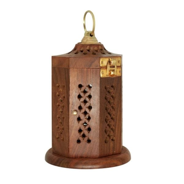 Sogra Loban Dani Handmade Teakwood Wooden Dhoop Hexagonal Box