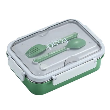 On the Go with Our 3-Compartment Bento Lunch Box with Breathable Button Design 620 ML