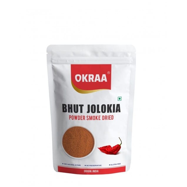 OKraa Bhut Jolokia Chilli Powder (Smoke Dried) - 100g
